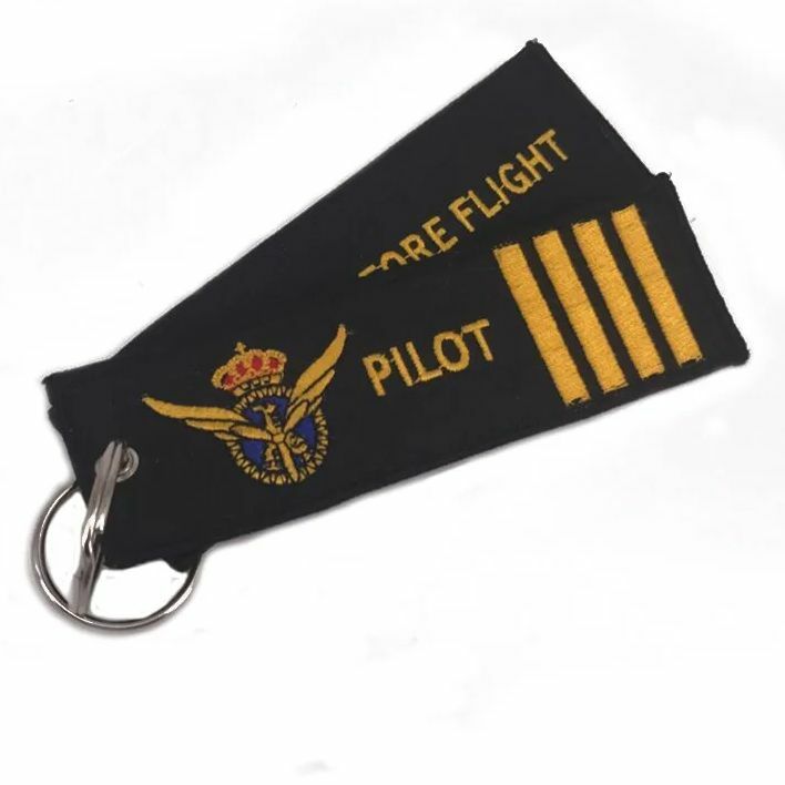 Gantungan kunci penerbangan gantungan kunci penerbangan perhiasan gantungan kunci bordir co-pilot untuk hadiah penerbangan Tag Label gantungan kunci modis