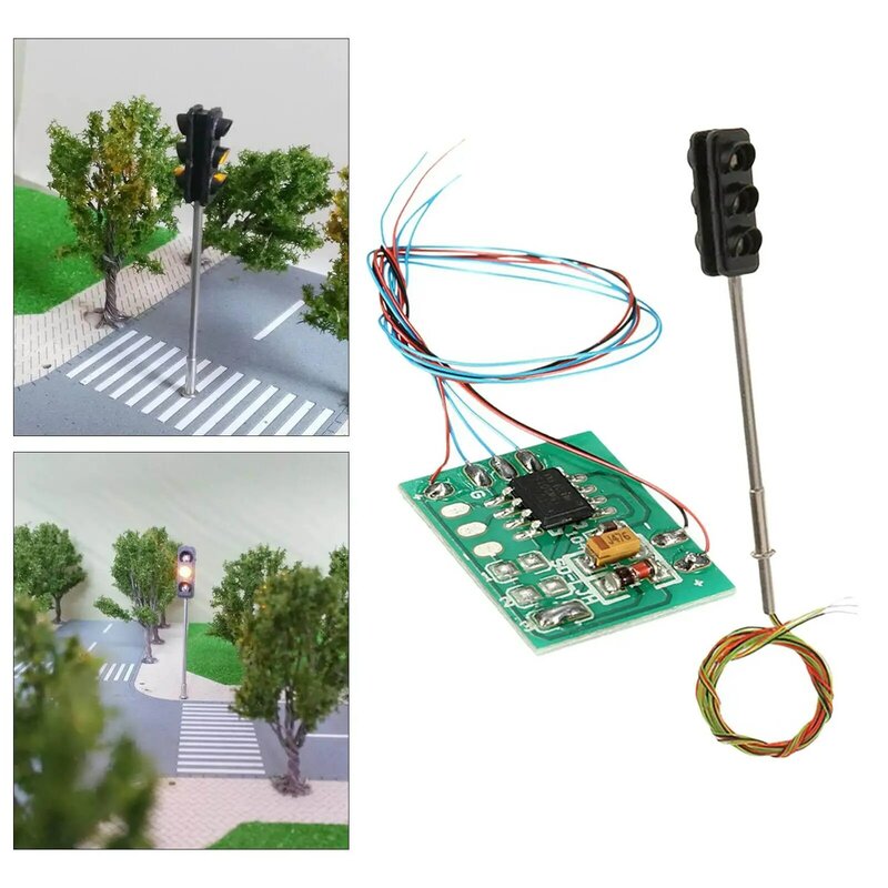 Klasyczny model sygnalizacji świetlnej dla układu sceneria modelu budowlanego ulicznego