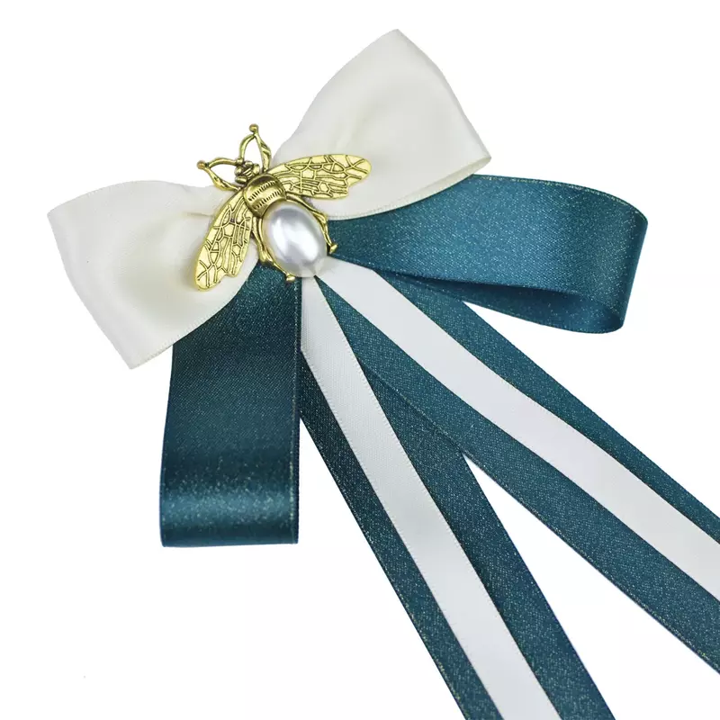 Original Bow Tie Bee Pearl Collar Flower Fashion Korean Women's College Style Shirt Accessories Gift Handmade Jewelry Bowtie
