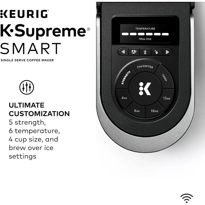 Keurig K-Supreme SMART Coffee Maker, tecnologia MultiStream, Brews dimensioni tazza 6-12oz, nero