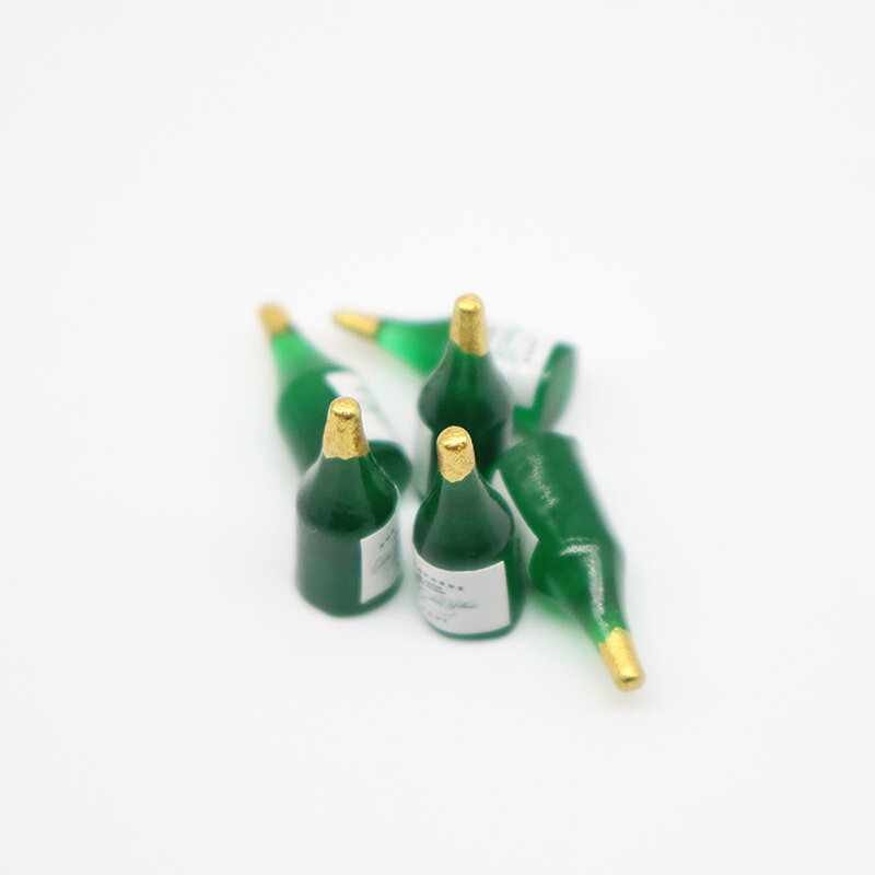 Botellas de vino de simulación de casa de muñecas, modelo de botella de champán, bebidas de casa de muñecas, accesorios de decoración, 6 piezas, 1/12