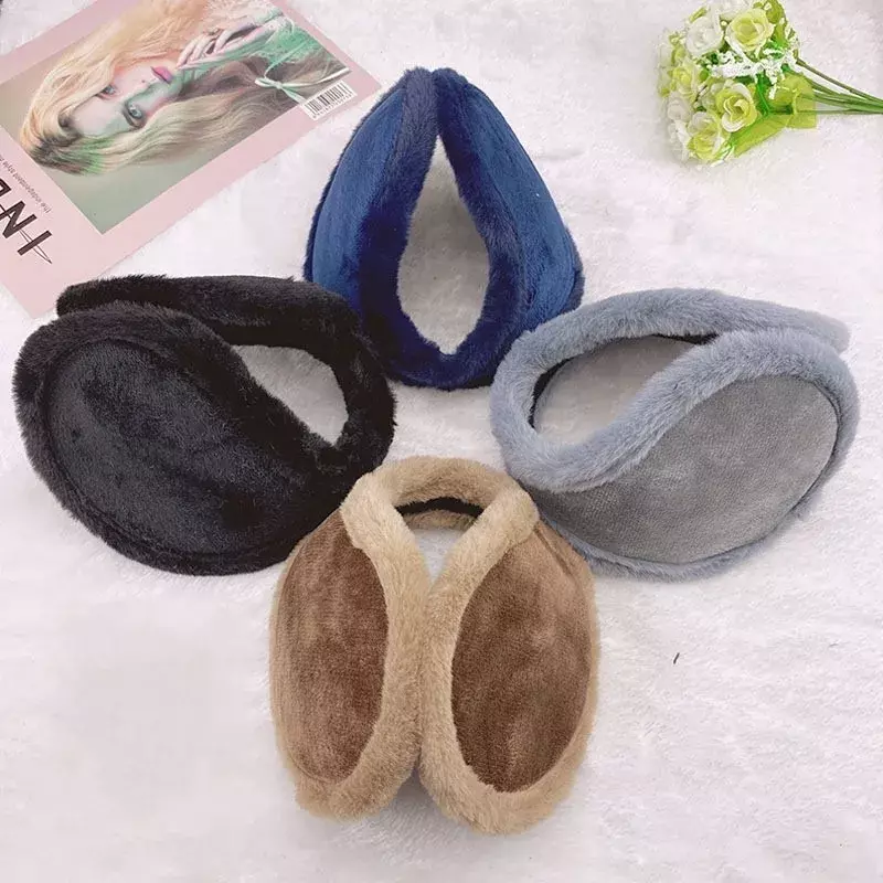 Solid Color Thicken Plush Ear Mask Women Versatile Earmuffs Outdoor Riding Elastic Ear Mask Winter Soft Warmer Apparel Accessory