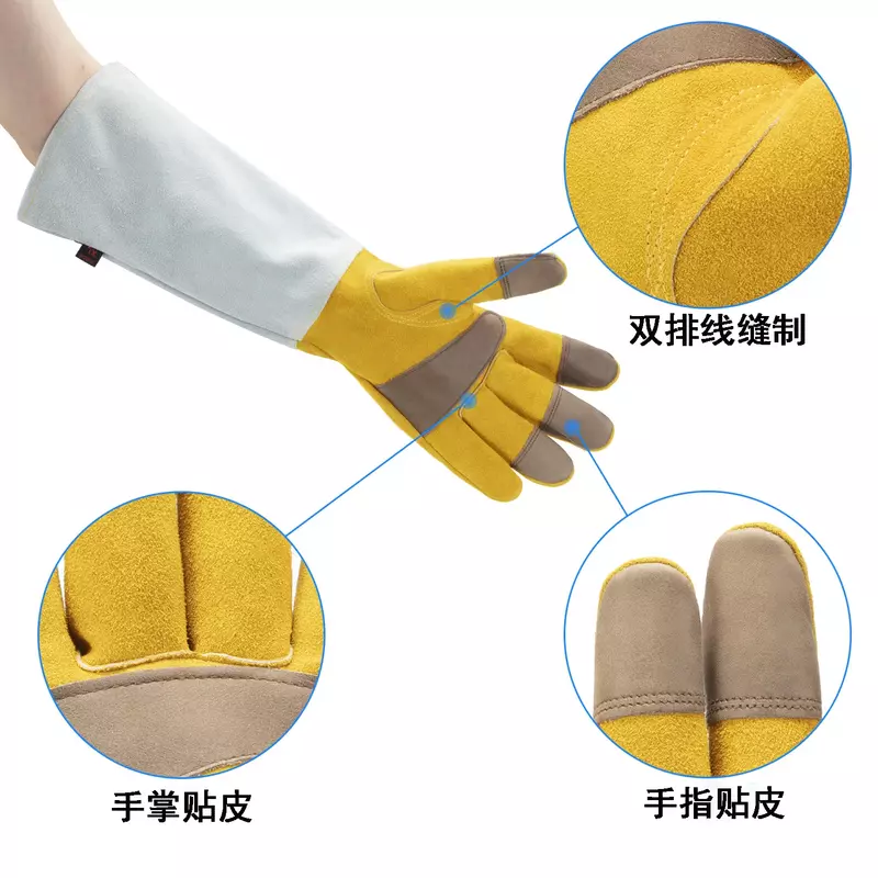 Guanti da giardinaggio in pelle bovina guanti Anti-pugnalata Anti-morso di insetto guanti universali per la protezione del lavoro per saldatori