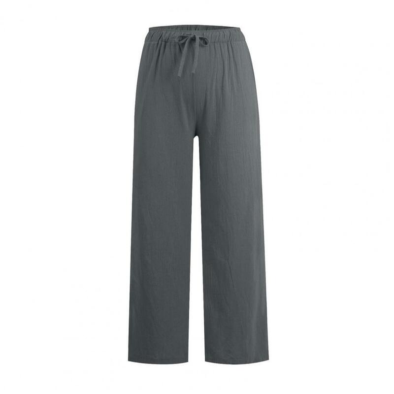 Pantalones transpirables con bolsillos de cintura elástica para mujer, ropa de calle informal, elegante, Verano