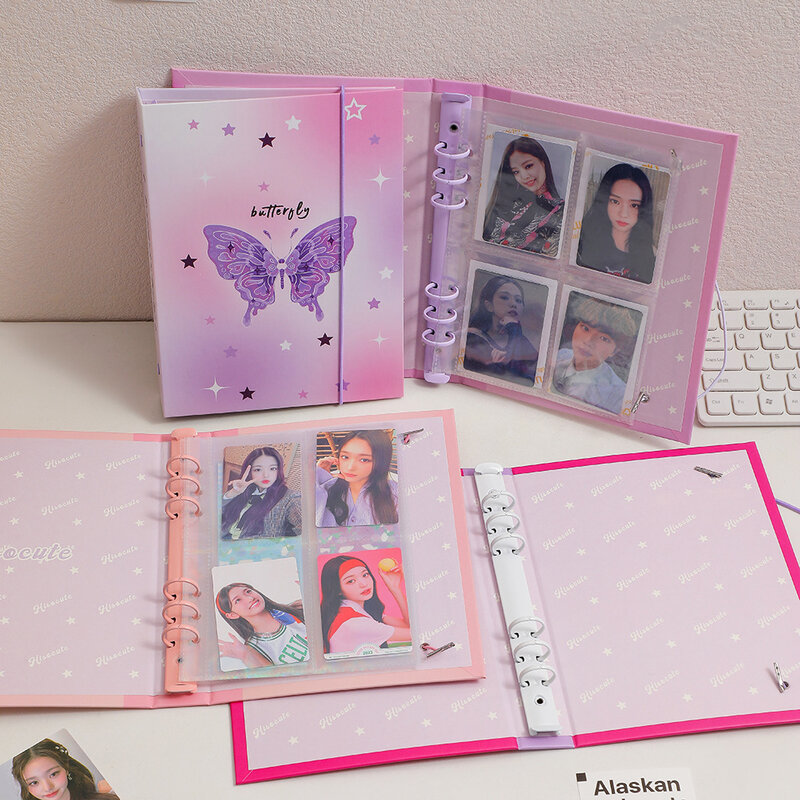 Carpeta de fotos Ins Butterfly A5 Kpop, álbum de almacenamiento de libros, cuaderno de tapa dura, Agenda coreana, papelería