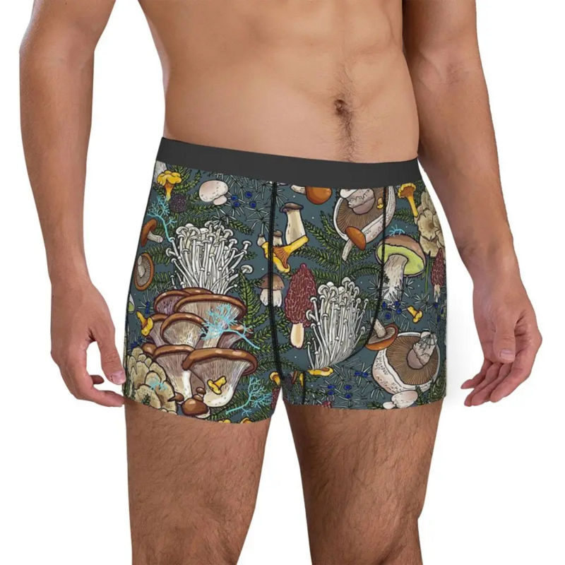 Meme Mushroom Mushrooms Forest Underpants Cotton Panties Men's Underwear Sexy Shorts Boxer Briefs
