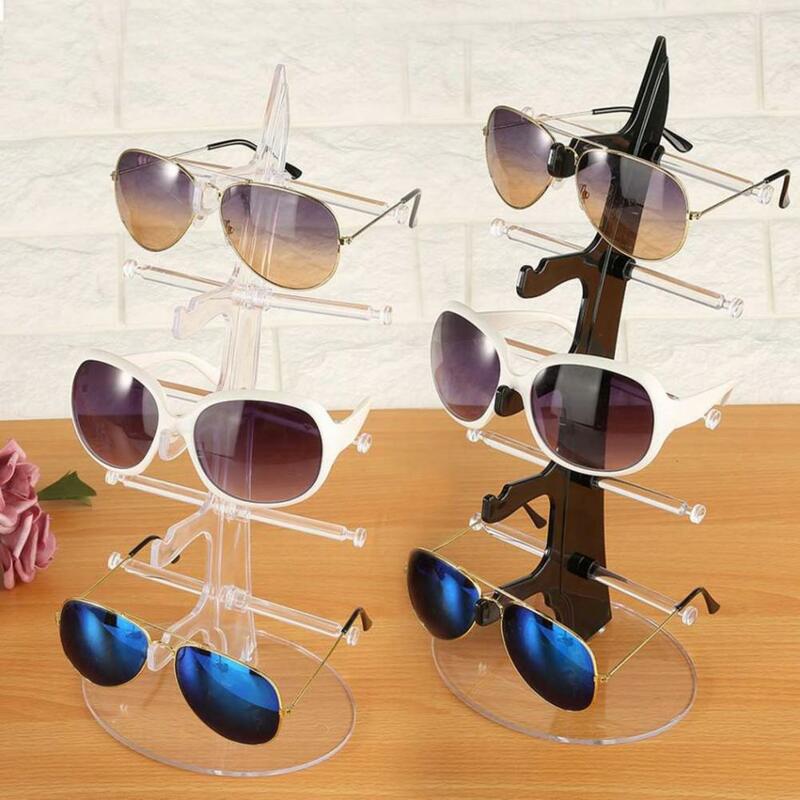 Sunglasses Show Rack Eyeglasses Storage Stand Holder Organizer Jewelry Display Acrylic Sunglasses Show Rack for 5 Glasses
