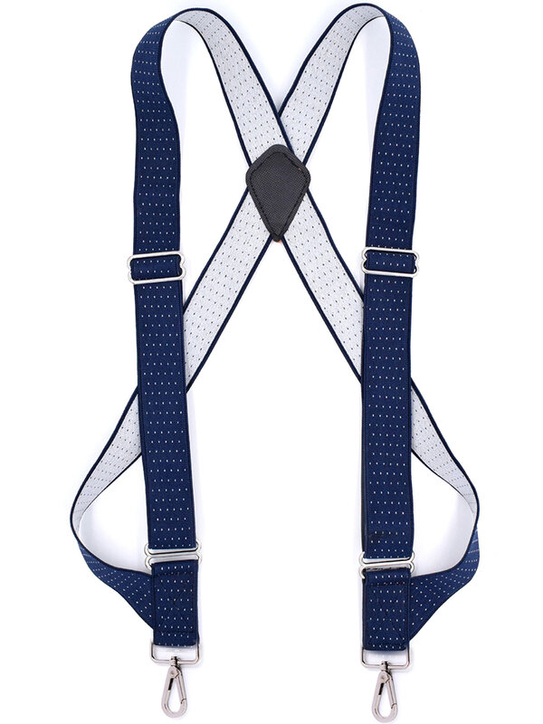 Heavy Duty Side Clip Hook Trucker Suspenders for Men Work 3.5cm Wide X Shape Adjustable Elastic Trouser Jeans Braces Strap Belts