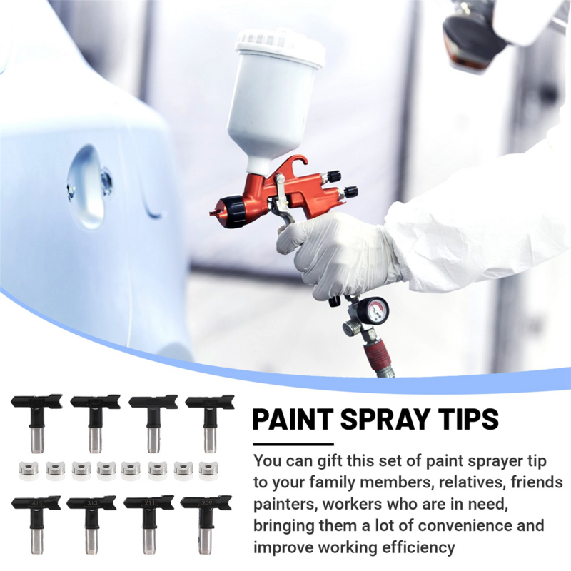 8 Pieces Paint Sprayer Tips Reversible Spray Tip Airless Spray Nozzles Tips Airless Sprayer Spraying Machine Parts
