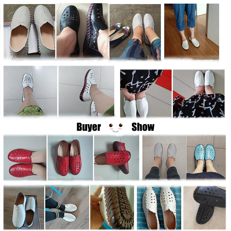 Zapatos planos de cuero genuino para mujer, mocasines transpirables, suaves, informales, para conducir, novedad de verano