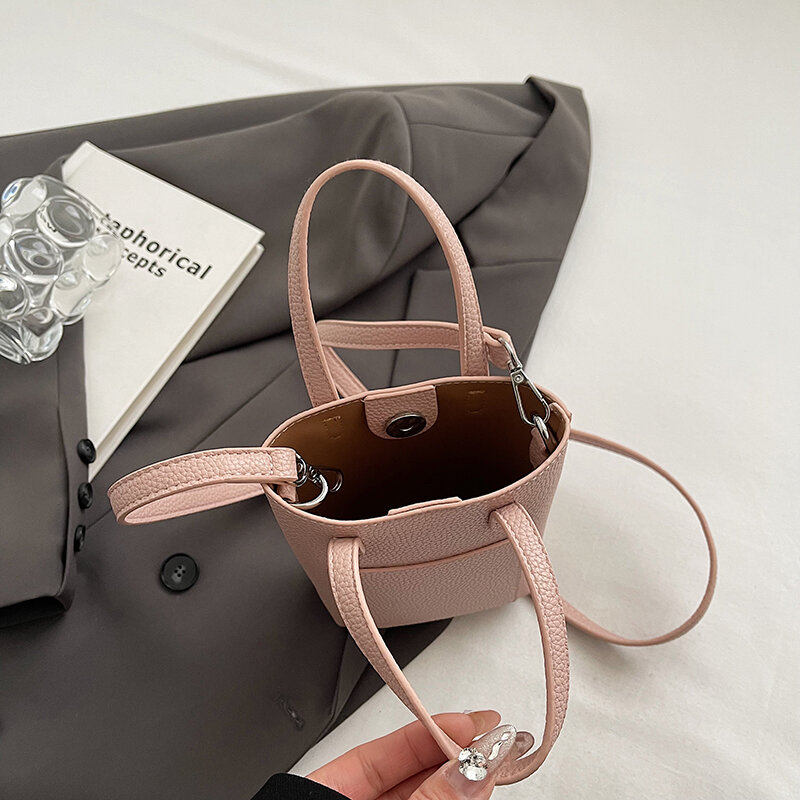 Симпатичные мини-сумки через плечо для женщин 2024, однотонные дизайнерские модные сумки и кошельки, простая сумка через плечо из искусственной кожи