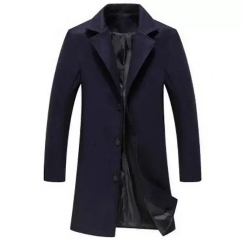 Однобортное длинное пальто с лацканами, модное осенне-зимнее повседневное пальто, Женский Тренч, мужские шерстяные пальто, однотонные пальто