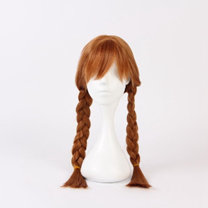 Wig untuk rambut palsu Cos "Frozen" Anna Double Whip Elsa Princess Wig Halloween anak-anak