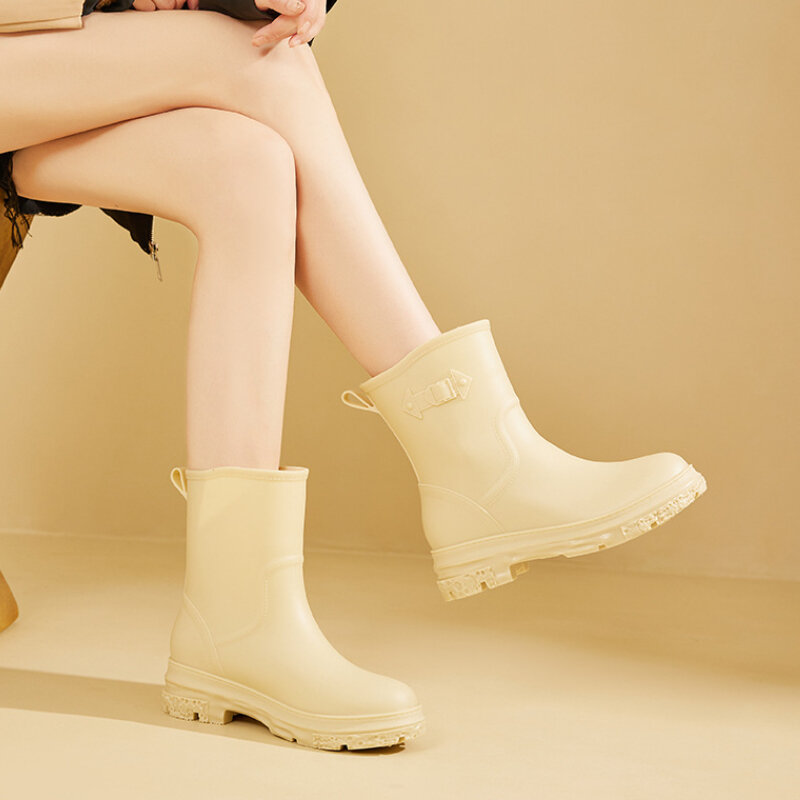 Kalosze dla kobiet wodoodporne buty kalosze przeciwdeszczowe kostka do pracy w ogrodzie buty przeciwdeszczowe damskie odporne na olej antypoślizgowe buty kuchenne