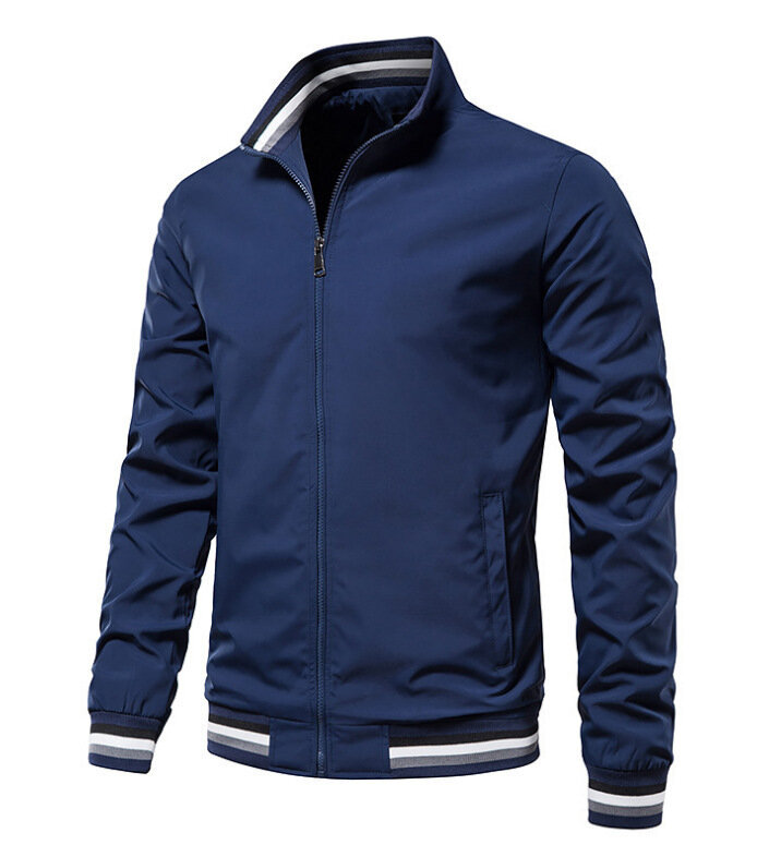 남성용 캐주얼 봄버 재킷, 가을 지퍼 아우터, 만다린 운동복, 남성용 재킷, 바람막이 코트, 용수철