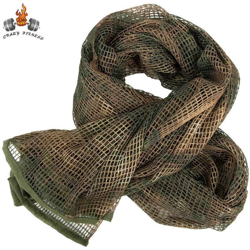 Camouflage Netting Tactical Mesh Camo Breathbale Scarf Sniper Face Veil Scarves for Wargame Sports Hunting Shooting Camping