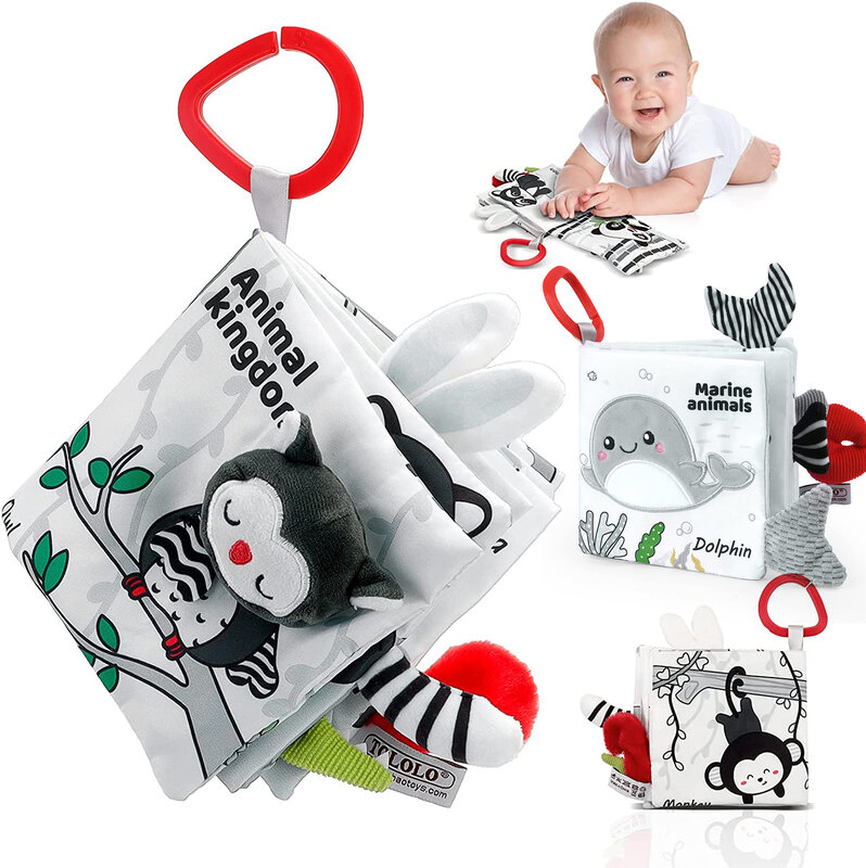 赤ちゃんのための布のおもちゃ感覚のしっぽのしおり0〜6か月の赤ちゃんの子供のための早期学習開発