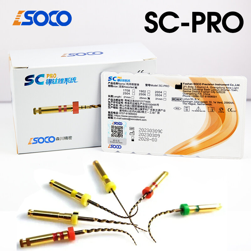 COXO-SC-PRO أدوات قناة نيتي ، تعزيز المواد ، القطع الأمثل ، مرونة القوة والمتانة ، تشكيل قناة الجذر ، 6 قطعة لكل صندوق