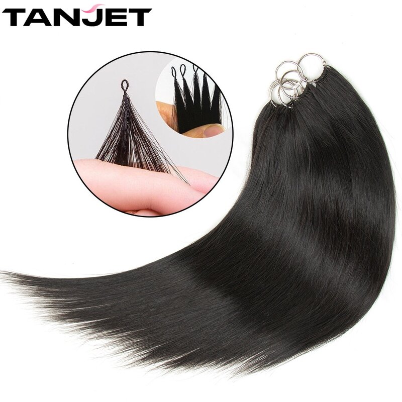 Extensiones de cabello negro con Micro plumas para mujer, cabello humano Real liso, no Remy, Invisible, interfaz Micro con trenzado gratis