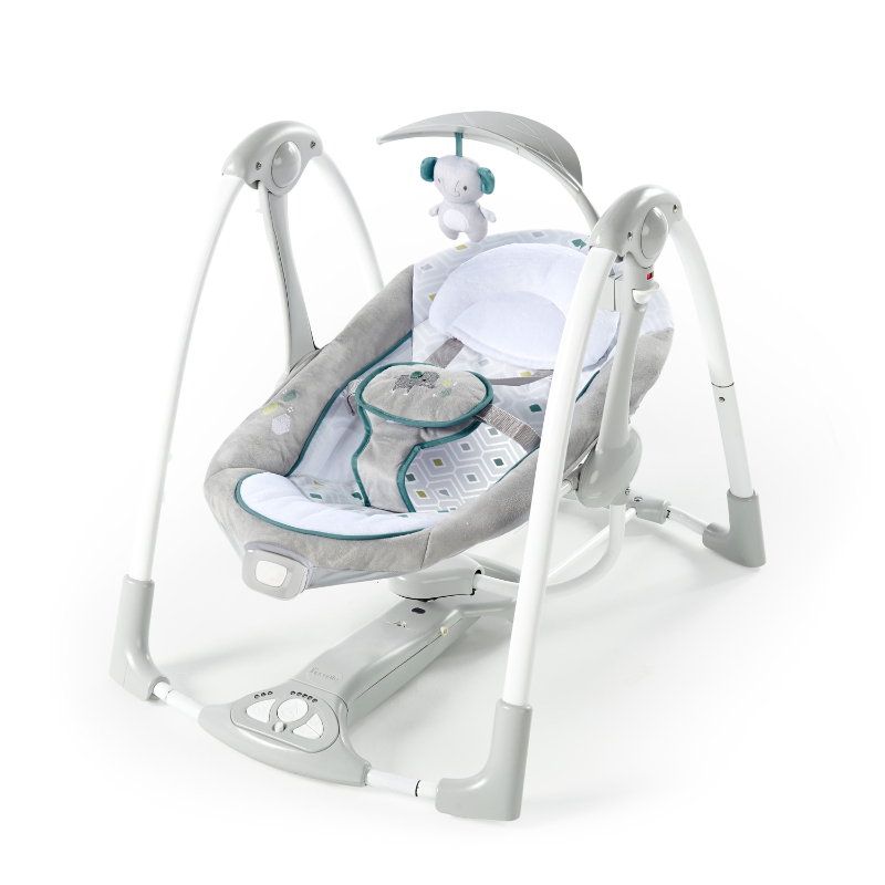 2-in-1 Portable Battery-Powered Baby Swing & Infant Seat with Vibrations Children's Bed Bases  Frames 12 Melodies