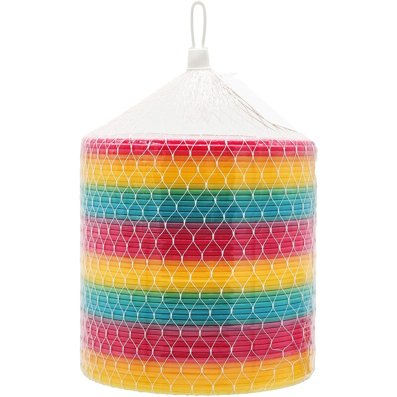 Jumbo Rainbow Plastic Coil Spring, Favores de festas infantis, Embrulhado individualmente, Presentes de Natal, Conjunto de 2