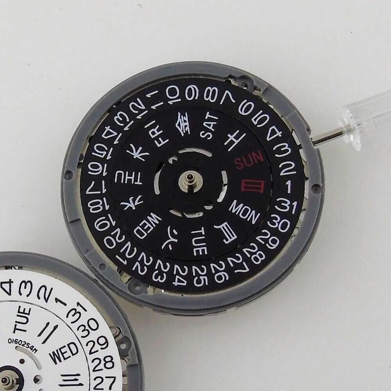 3.8H Original NH36A การเคลื่อนไหวสำหรับ SKX นาฬิกา Mod Seik อะไหล่คู่ปฏิทินสัปดาห์สีดำ Datewheel ซ่อมชุดกล่องเครื่องมือ