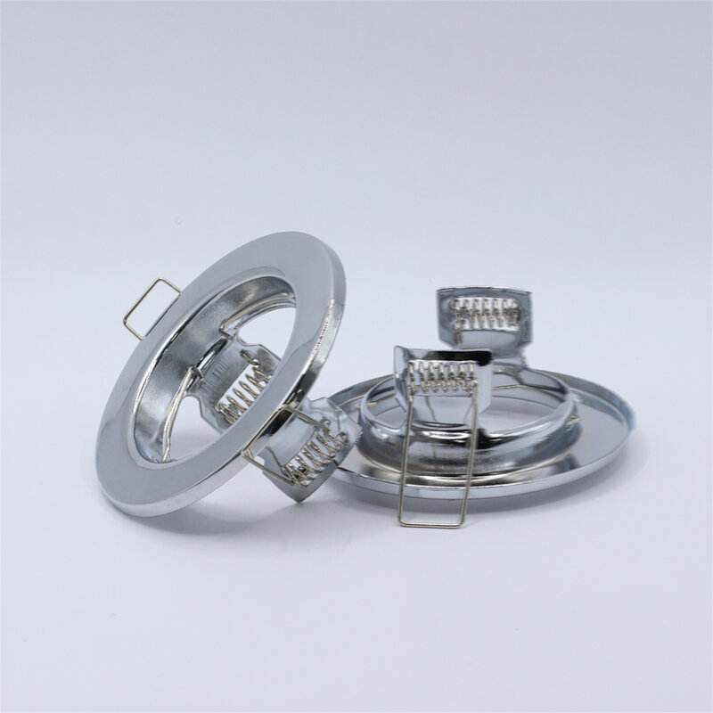 Recessed Downlights Fixed Circular Spotlights Round Chrome Metal Cut Hole 60mm Fixture Frame