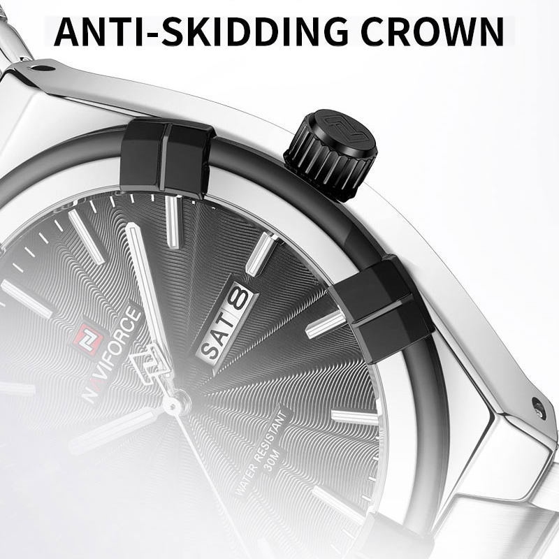 2023 Top Brand Naviforce Men's Sports Watches Simple Business Design Waterproof Stainless Steel Belt Durable Quartz Wristwatch