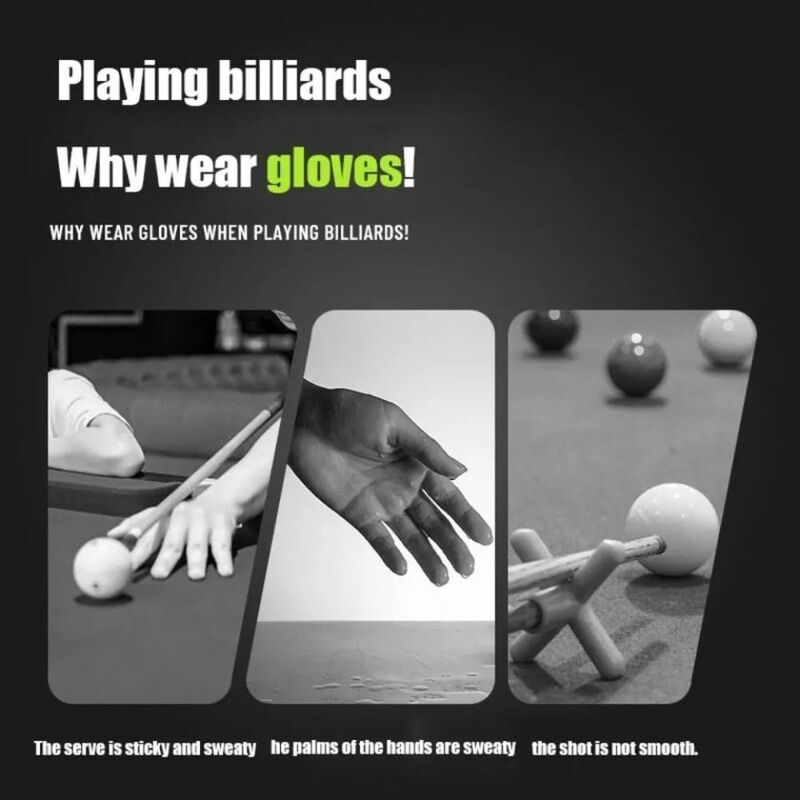 Sarung tangan Snooker tiga jari, aksesori kebugaran sarung tangan latihan antiselip, sarung tangan Biliar tangan kanan kiri elastis baru