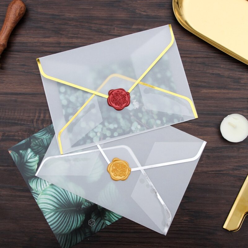 Large Capacity Custom Sulfuric Transparent Envelope Wood Pulp Paper Sulfuric Acid Paper Hot Stamping Postcard Transparent