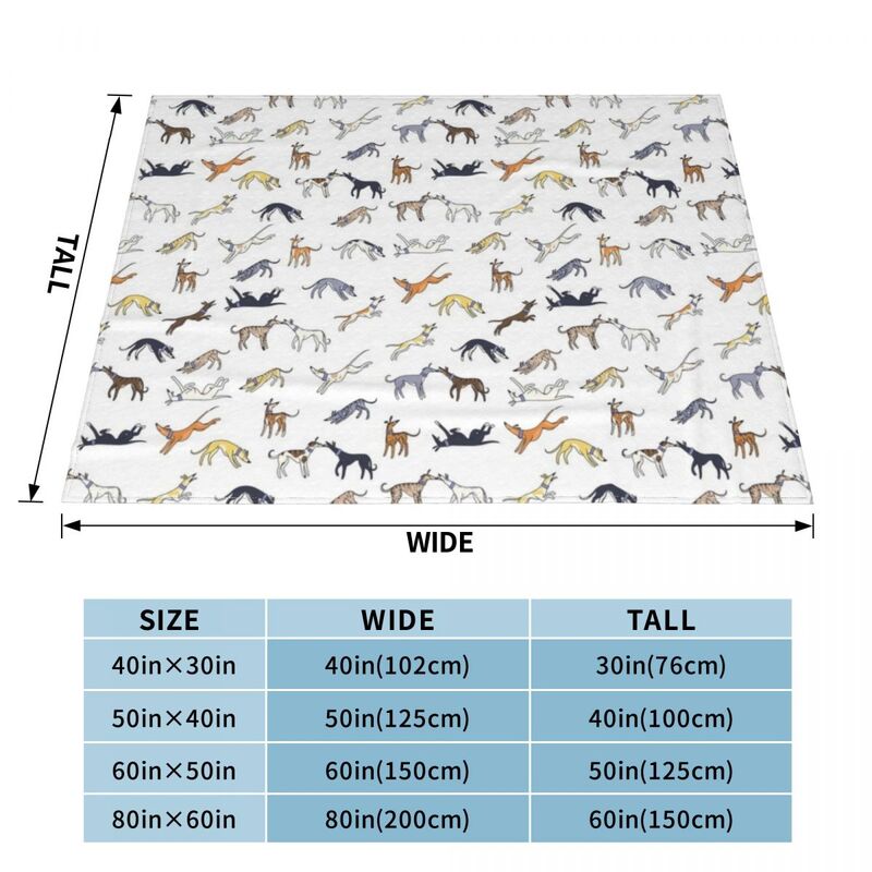 Leaps and Hounds (White) Throw Blanket decorative blanket Retro Blankets Blankets For Bed