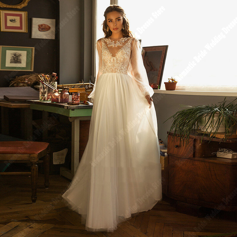 Женское платье с длинным рукавом, фатиновое платье для выпускного вечера, платье принцессы с вырезом, для торжественных случаев, 2024