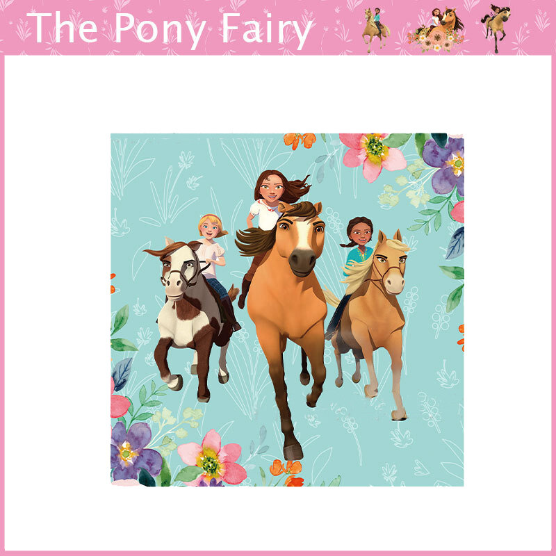 Cartoon Spirit Riding Horse Party Decor, Talheres descartáveis, Prato de papel, Copo, Cake Topper, Happy Birthday Supplies, Crianças