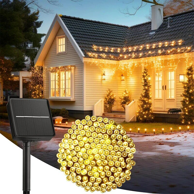 Zonne-Energie String Licht Fairy Tuin Waterdichte Buitenlamp 6V Slinger Voor Kerst Xmas Vakantie Feest Huisdecoratie