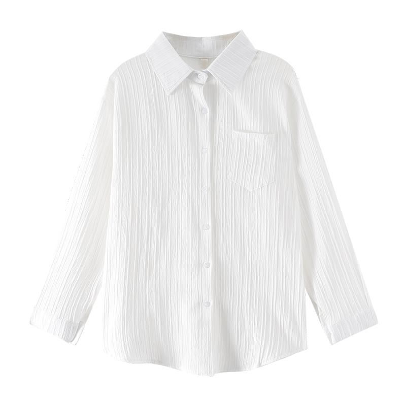 Camisa de protección solar con textura francesa para mujer, fina camisa de manga larga con diseño de nicho, chaqueta de tendencia, primavera y verano