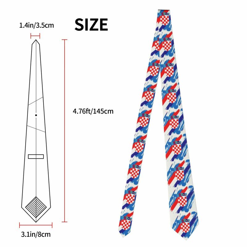 Formal Flag Of Croatia Neck Tie Men's Custom Silk Croatian Patriotic Proud Neckties for Wedding Cravat