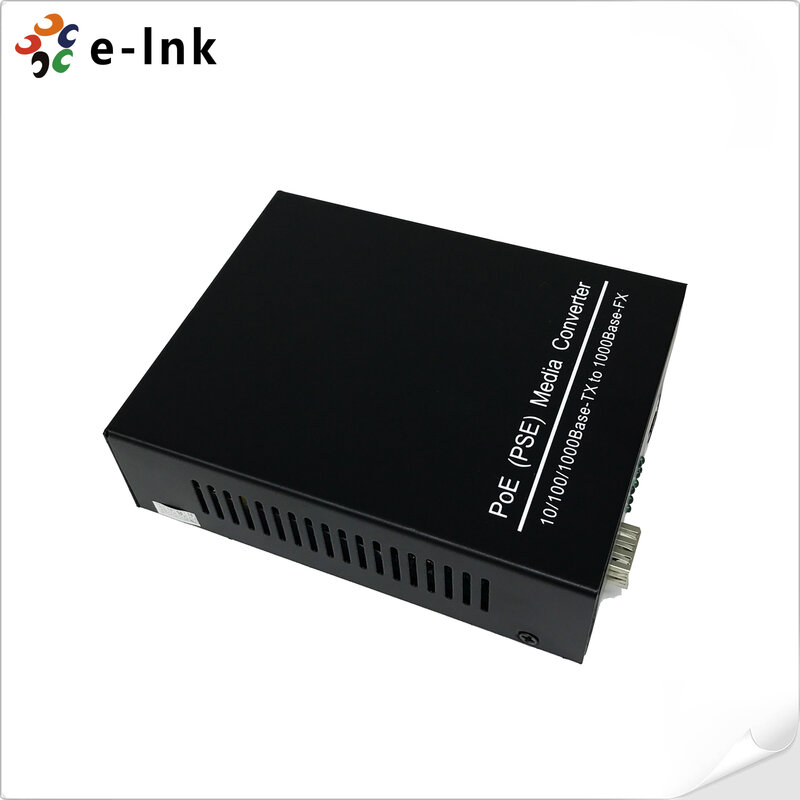 Convertisseur de XXL Gigabit PoE, 10/100/1000Mbps, fibre SC vers Ethernet, IEEE 1/802 PG/at, 30W, alimentation intégrée