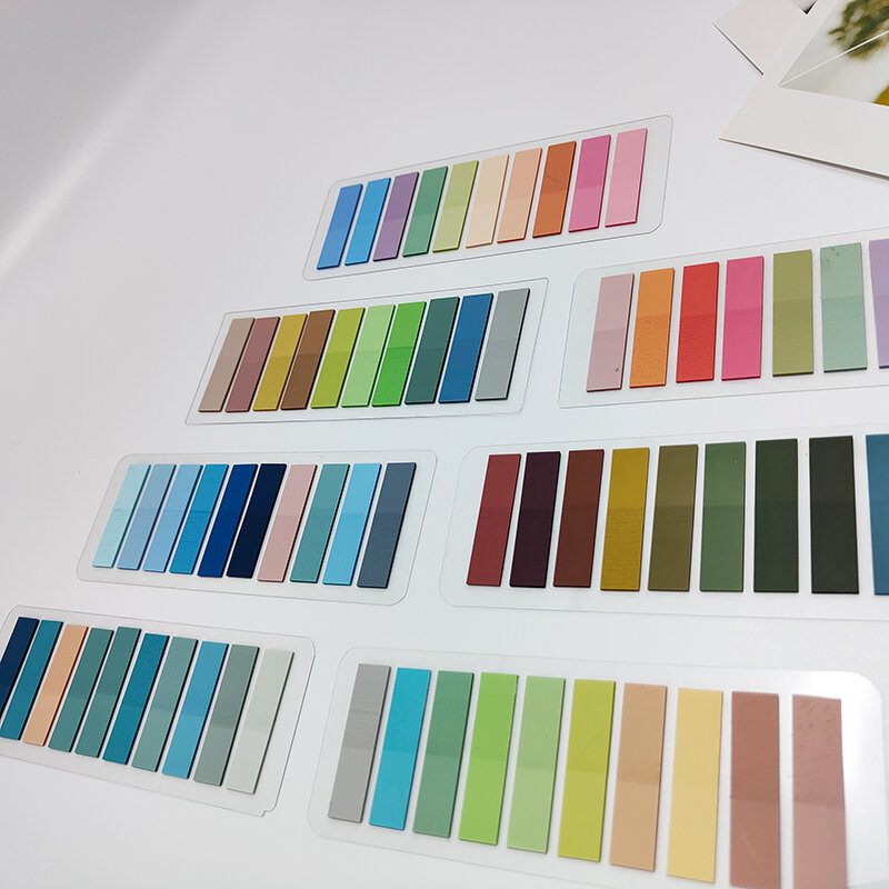 KindFuny-Pegatinas transparentes de colores, pegatinas autoadhesivas para marcadores de libros, pestañas de anotación, papelería de papel, 200 hojas
