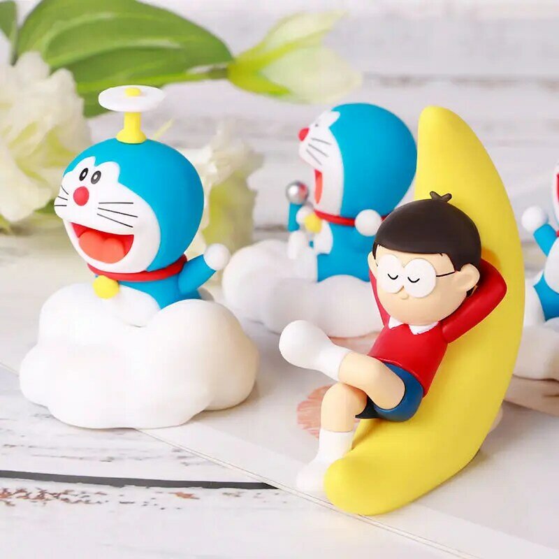 Serie regalo 6cm cielo stellato Doraemon Cartoon Night Tour Nobita Doll Handmade Q Version Anime Toy Decoration regalo per bambini