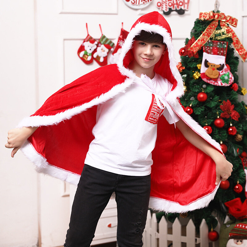 Christmas Cape Prom Christmas Adult Children Cape Red Sexy Cape Hooded Party Dress Up