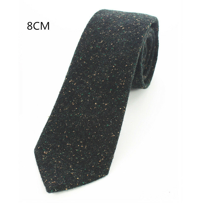 Качественный шерстяной галстук 8 см, толстый и однотонный галстук для свадебного подарка, для делового офиса, однотонный галстук
