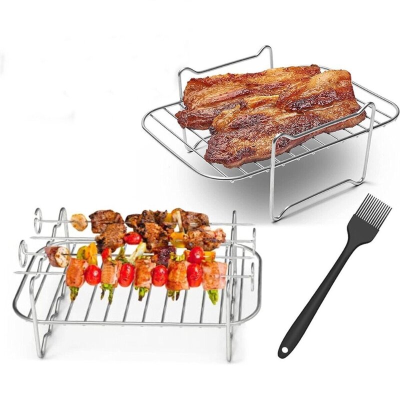 L69A Rectangle Air Fryer Rack Air Fryer Accessories Stainless Steel Multi-Layer