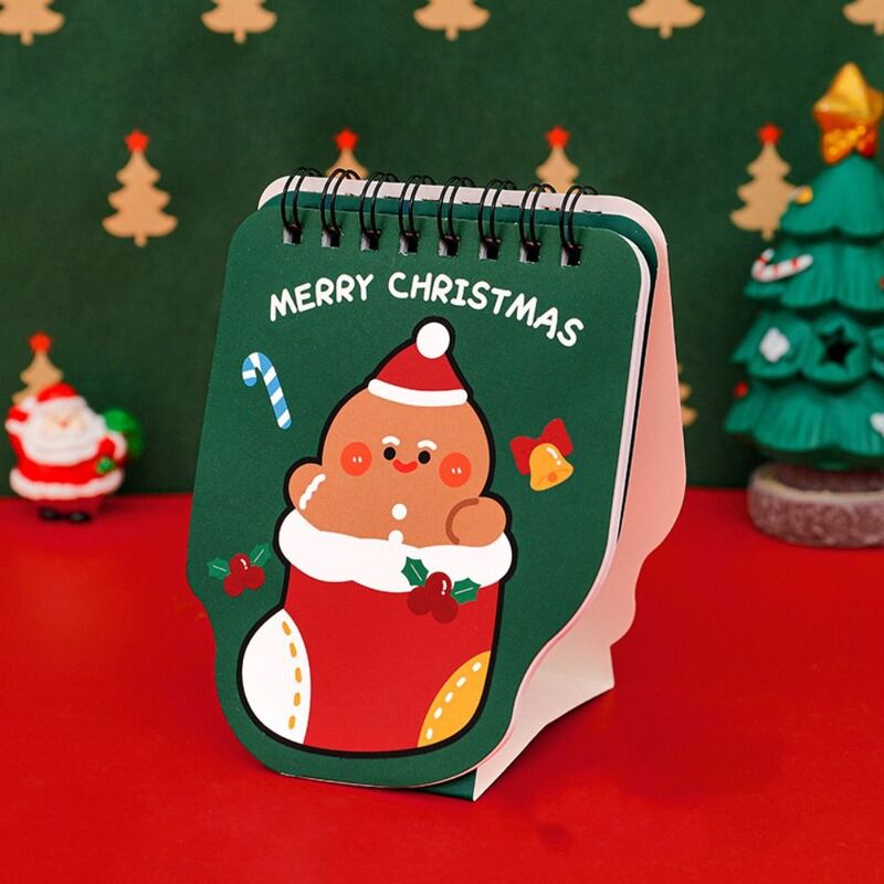 Calendario de escritorio de dibujos animados para el hogar, artesanía de papel, lindo Mini Calendario de Navidad, moda, forma especial, 2024