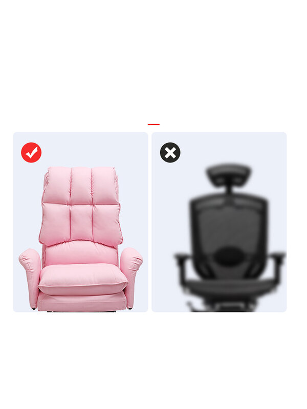 Cadeira de couro PU com pés, cadeira rosa do computador de escritório confortável e macia, cadeira do gamer, reclinável giratória, novo, 2022, rosa