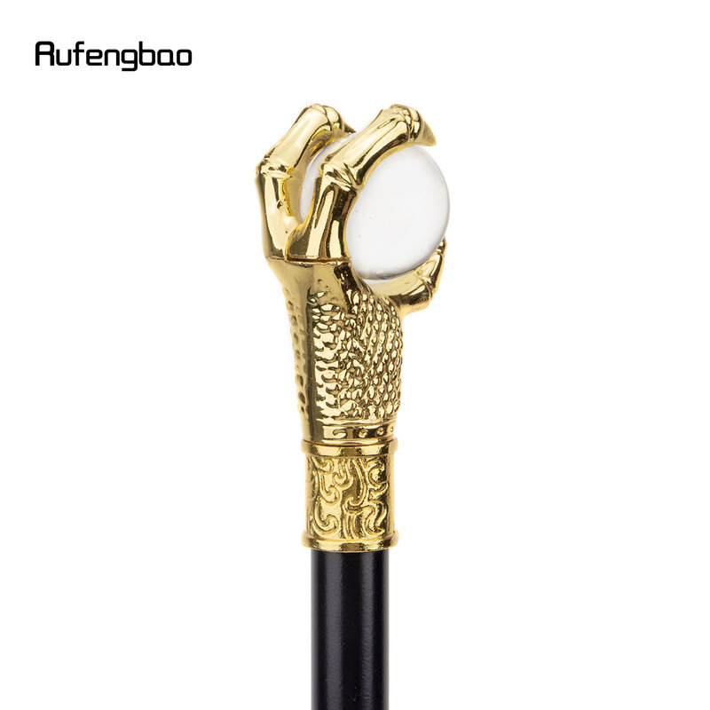 Golden Dragon Claw Grasp Glass Ball Walking Cane Fashion Decorative Walking Stick Gentleman Elegant Cosplay Knob Crosier 93cm