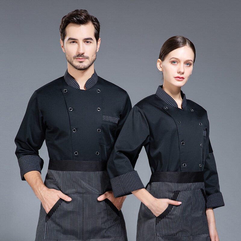 Food-Service-Restaurant Männer Koch jacke Hotel Kostüm Koch Uniform Kellnerin Frauen Küchen jacken tragen, um Koch Kleidung zu arbeiten
