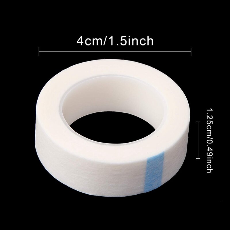 24 Rolls Adhesive Fabric Lash Tapes Eyelash Tape White Non-Woven Fabric 9 M/10 Yard For Eyelash Extension Supply