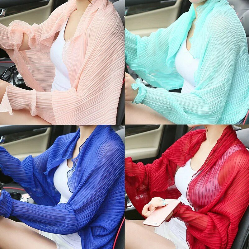 New Summer Women's Arm Sleeves Sun Protection Sleeves Chiffon Protective Arm Sleeves Driving Sleeve Shawl Scarf