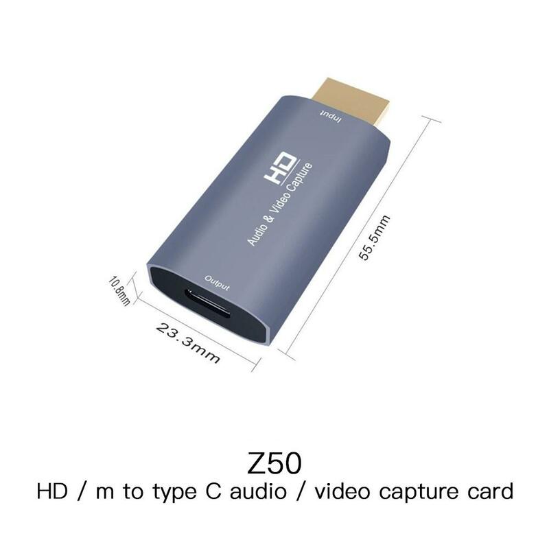 Papan rekaman 60hz, penangkap Video nirkabel kompatibel untuk kamera Switch Live Card 1080p Streaming merekam Usb Tipe C/f