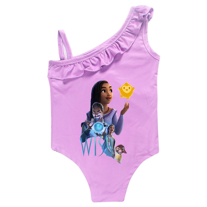 Cartoon Movie Wish 2-9Y Toddler Baby Swimsuit one piece Kids Girls Swimming outfit Children Swimwear Bathing suit